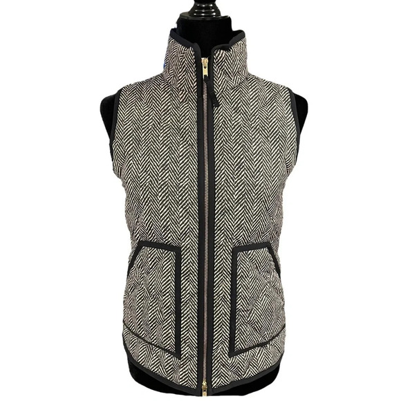 J. CREW Excursion Herringbone Vest Down Filled XXS - Picture 1 of 8